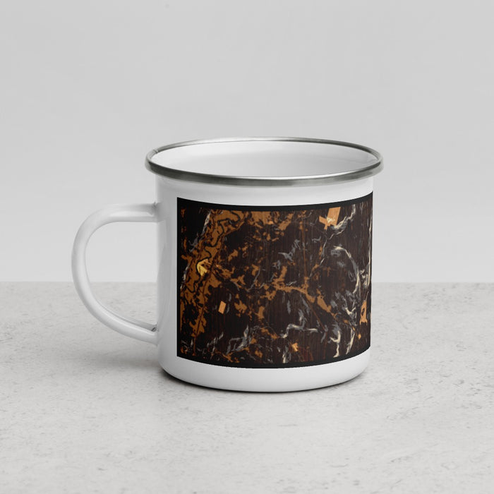 Left View Custom Mount Moosilauke New Hampshire Map Enamel Mug in Ember