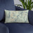 Custom Mount Moosilauke New Hampshire Map Throw Pillow in Woodblock on Blue Colored Chair