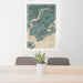 24x36 Mount Pleasant South Carolina Map Print Portrait Orientation in Afternoon Style Behind 2 Chairs Table and Potted Plant