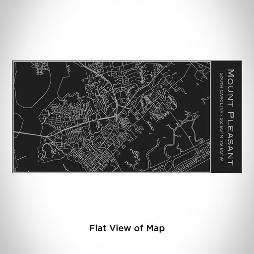 Rendered View of Mount Pleasant South Carolina Map Engraving on 17oz Stainless Steel Insulated Cola Bottle in Black