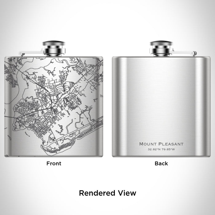 Rendered View of Mount Pleasant South Carolina Map Engraving on undefined