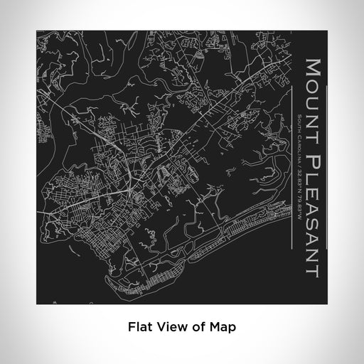 Rendered View of Mount Pleasant South Carolina Map Engraving on 17oz Stainless Steel Insulated Tumbler in Black