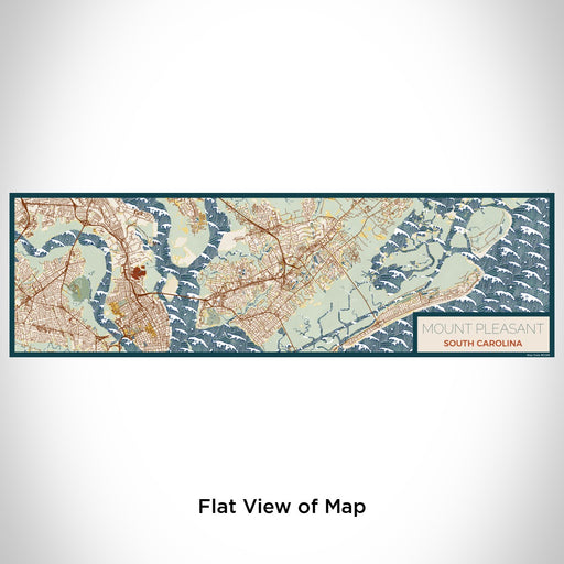 Flat View of Map Custom Mount Pleasant South Carolina Map Enamel Mug in Woodblock