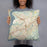 Person holding 18x18 Custom Mount Pleasant South Carolina Map Throw Pillow in Woodblock