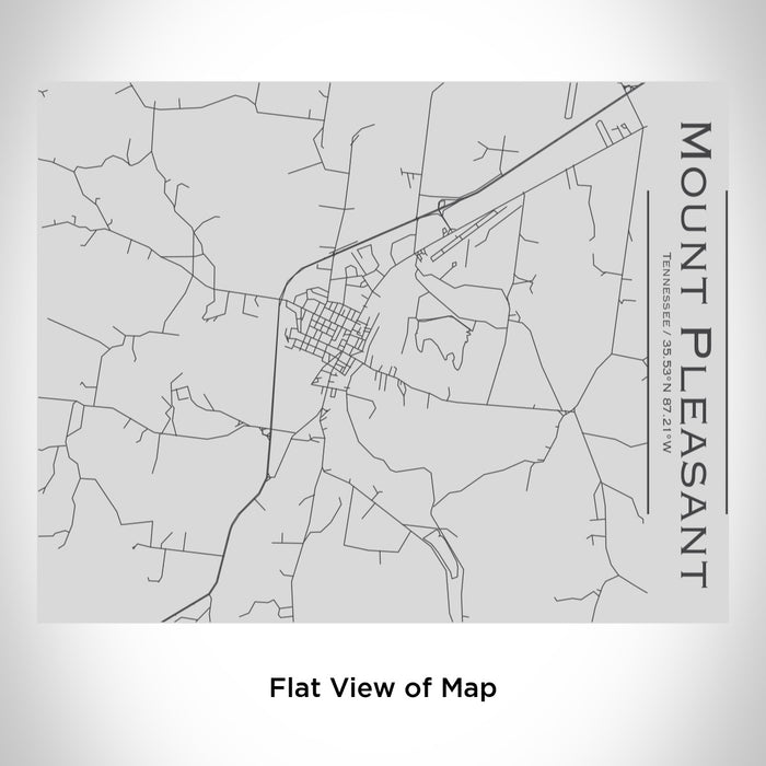 Rendered View of Mount Pleasant Tennessee Map Engraving on 20oz Stainless Steel Insulated Bottle with Bamboo Top