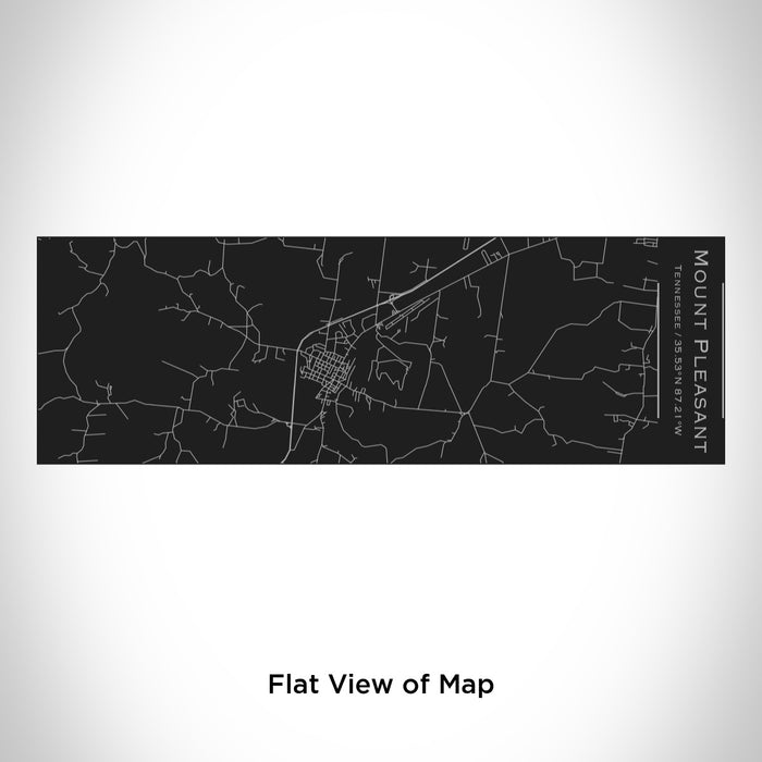 Rendered View of Mount Pleasant Tennessee Map Engraving on 10oz Stainless Steel Insulated Cup with Sliding Lid in Black