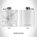 Rendered View of Mount Pleasant Tennessee Map Engraving on 6oz Stainless Steel Flask in White