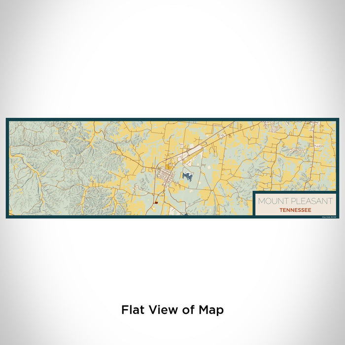 Flat View of Map Custom Mount Pleasant Tennessee Map Enamel Mug in Woodblock