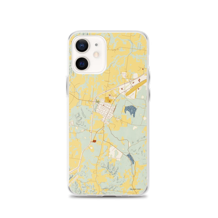 Custom Mount Pleasant Tennessee Map iPhone 12 Phone Case in Woodblock