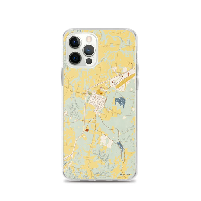 Custom Mount Pleasant Tennessee Map iPhone 12 Pro Phone Case in Woodblock