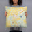 Person holding 18x18 Custom Mount Pleasant Tennessee Map Throw Pillow in Woodblock