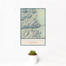 12x18 Mount Princeton Colorado Map Print Portrait Orientation in Woodblock Style With Small Cactus Plant in White Planter