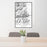 24x36 Mount Princeton Colorado Map Print Portrait Orientation in Classic Style Behind 2 Chairs Table and Potted Plant
