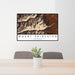24x36 Mount Princeton Colorado Map Print Lanscape Orientation in Ember Style Behind 2 Chairs Table and Potted Plant