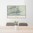 24x36 Mount Princeton Colorado Map Print Lanscape Orientation in Woodblock Style Behind 2 Chairs Table and Potted Plant