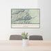24x36 Mount Princeton Colorado Map Print Lanscape Orientation in Woodblock Style Behind 2 Chairs Table and Potted Plant