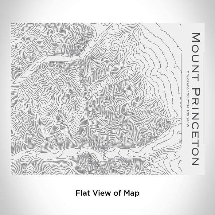 Rendered View of Mount Princeton Colorado Map Engraving on 20oz Stainless Steel Insulated Bottle with Bamboo Top in White