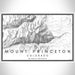 Mount Princeton Colorado Map Print Landscape Orientation in Classic Style With Shaded Background