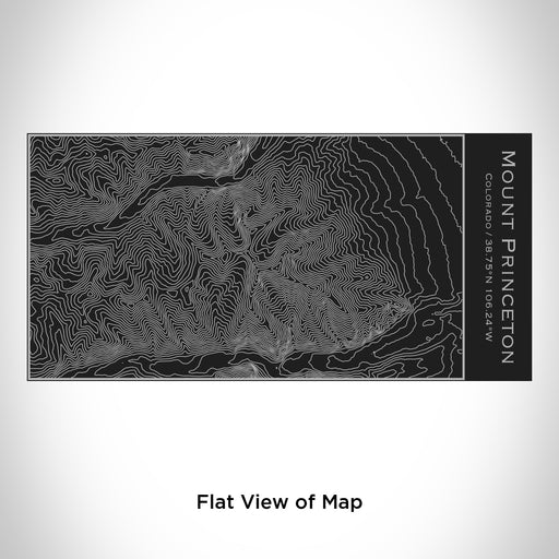 Rendered View of Mount Princeton Colorado Map Engraving on 17oz Stainless Steel Insulated Cola Bottle in Black