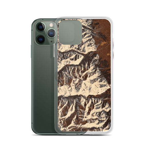 Custom Mount Princeton Colorado Map Phone Case in Ember on Table with Laptop and Plant