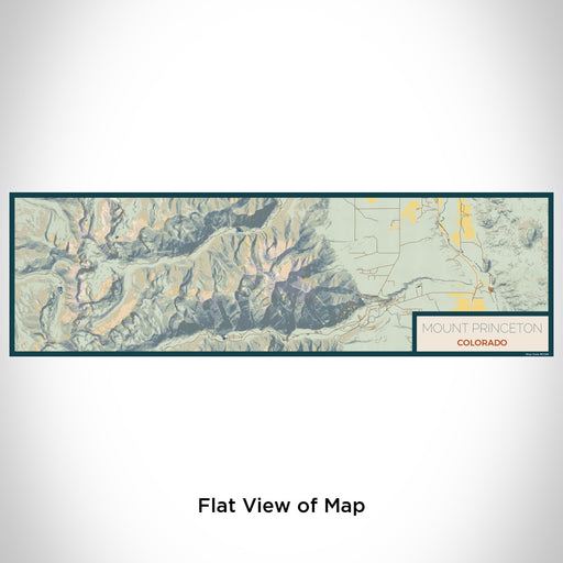 Flat View of Map Custom Mount Princeton Colorado Map Enamel Mug in Woodblock