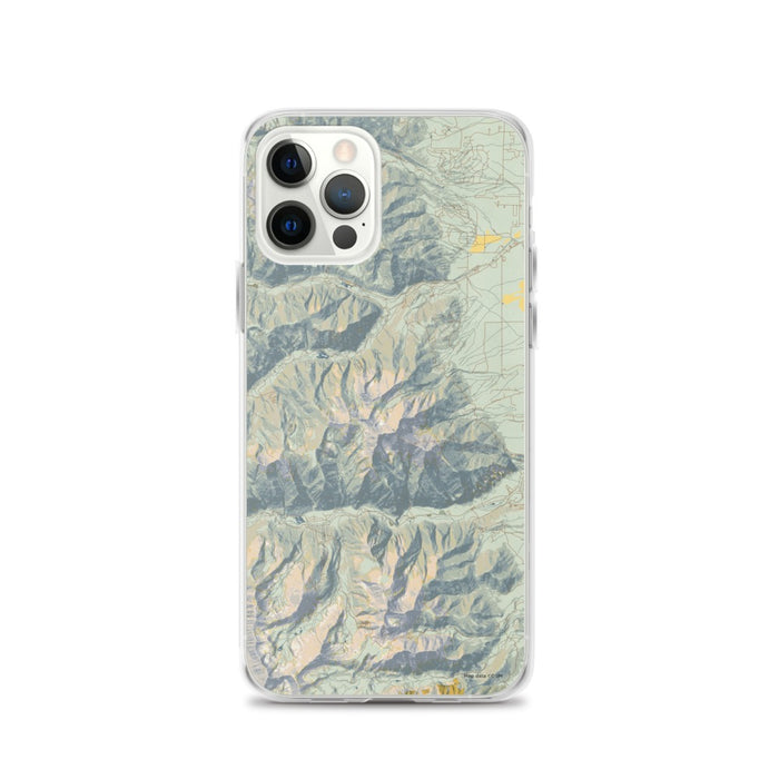 Custom Mount Princeton Colorado Map iPhone 12 Pro Phone Case in Woodblock