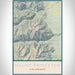Mount Princeton Colorado Map Print Portrait Orientation in Woodblock Style With Shaded Background