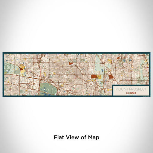 Flat View of Map Custom Mount Prospect Illinois Map Enamel Mug in Woodblock