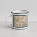 Left View Custom Mount Prospect Illinois Map Enamel Mug in Woodblock