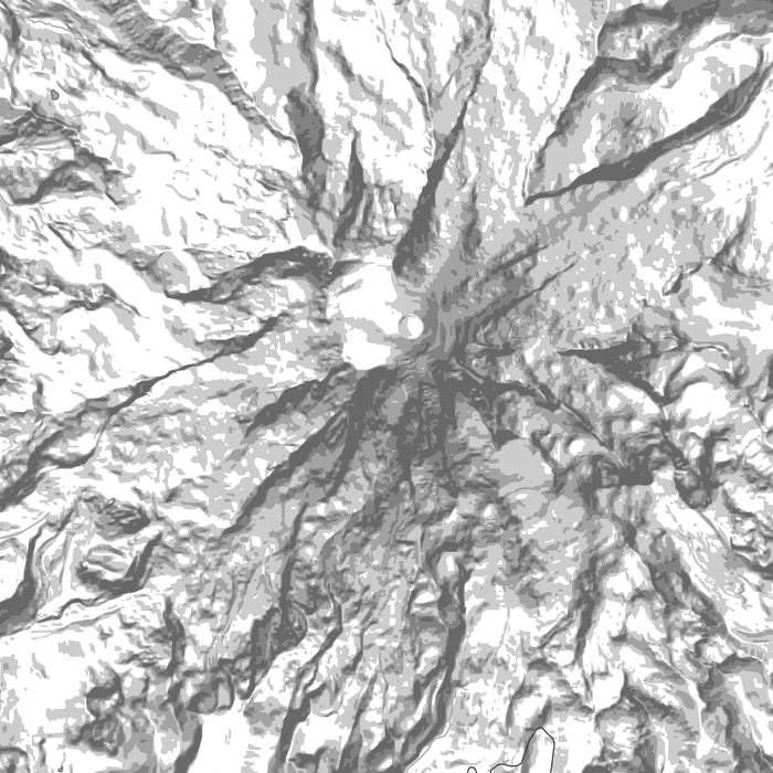 Mount Rainier Washington Map Print in Classic Style Zoomed In Close Up Showing Details