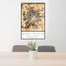 24x36 Mount Rainier Washington Map Print Portrait Orientation in Ember Style Behind 2 Chairs Table and Potted Plant