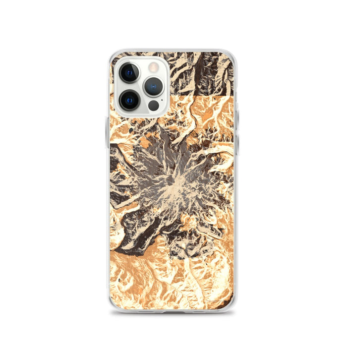 Custom Mount Rainier Washington Map iPhone 12 Pro Phone Case in Ember