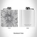 Rendered View of Mount Rainier Washington Map Engraving on 6oz Stainless Steel Flask in White