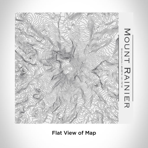 Rendered View of Mount Rainier Washington Map Engraving on 17oz Stainless Steel Insulated Tumbler in White