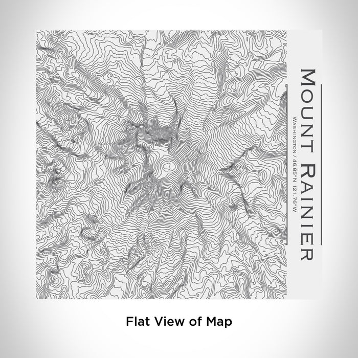 Rendered View of Mount Rainier Washington Map Engraving on 17oz Stainless Steel Insulated Tumbler in White