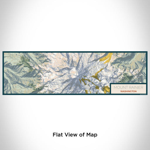 Flat View of Map Custom Mount Rainier Washington Map Enamel Mug in Woodblock