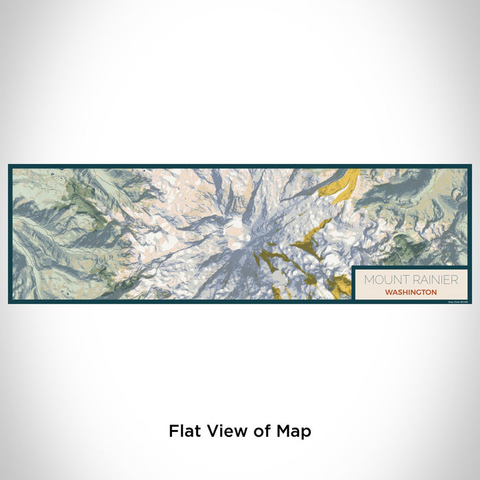 Flat View of Map Custom Mount Rainier Washington Map Enamel Mug in Woodblock