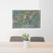 24x36 Mount Rogers Virginia Map Print Lanscape Orientation in Afternoon Style Behind 2 Chairs Table and Potted Plant