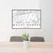 24x36 Mount Rogers Virginia Map Print Lanscape Orientation in Classic Style Behind 2 Chairs Table and Potted Plant