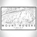 Mount Rogers Virginia Map Print Landscape Orientation in Classic Style With Shaded Background