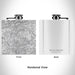 Rendered View of Mount Rogers Virginia Map Engraving on 6oz Stainless Steel Flask in White