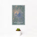 12x18 Mount Shasta California Map Print Portrait Orientation in Afternoon Style With Small Cactus Plant in White Planter