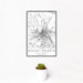 12x18 Mount Shasta California Map Print Portrait Orientation in Classic Style With Small Cactus Plant in White Planter