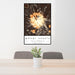24x36 Mount Shasta California Map Print Portrait Orientation in Ember Style Behind 2 Chairs Table and Potted Plant