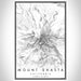 Mount Shasta California Map Print Portrait Orientation in Classic Style With Shaded Background