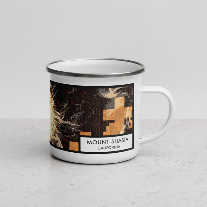 Right View Custom Mount Shasta California Map Enamel Mug in Ember