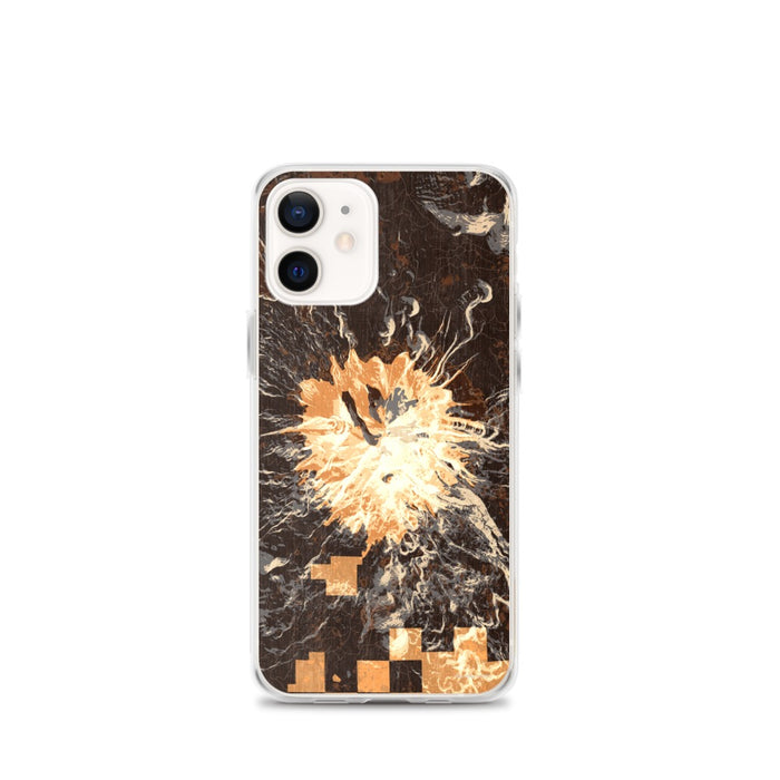 Custom Mount Shasta California Map iPhone 12 mini Phone Case in Ember