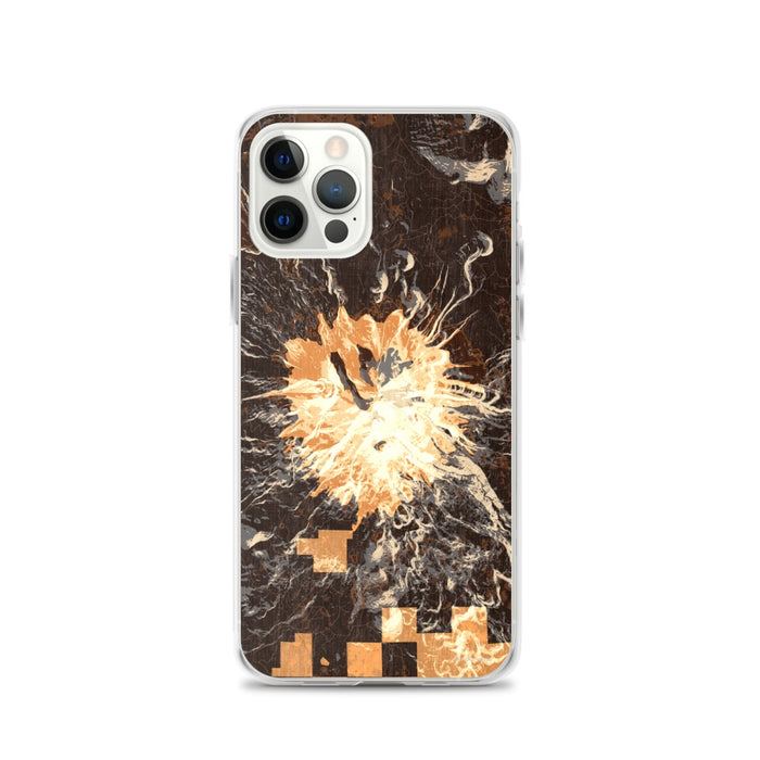 Custom Mount Shasta California Map iPhone 12 Pro Phone Case in Ember