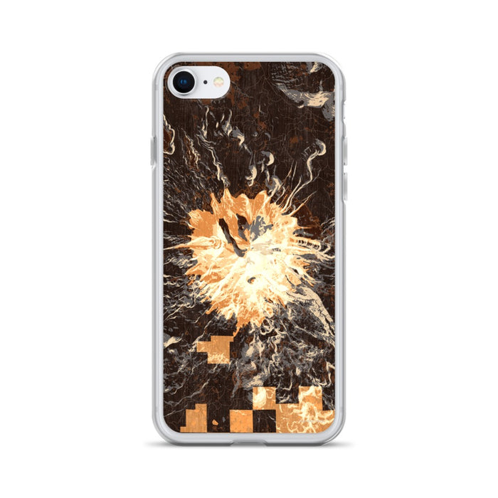 Custom Mount Shasta California Map iPhone SE Phone Case in Ember