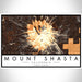 Mount Shasta California Map Print Landscape Orientation in Ember Style With Shaded Background